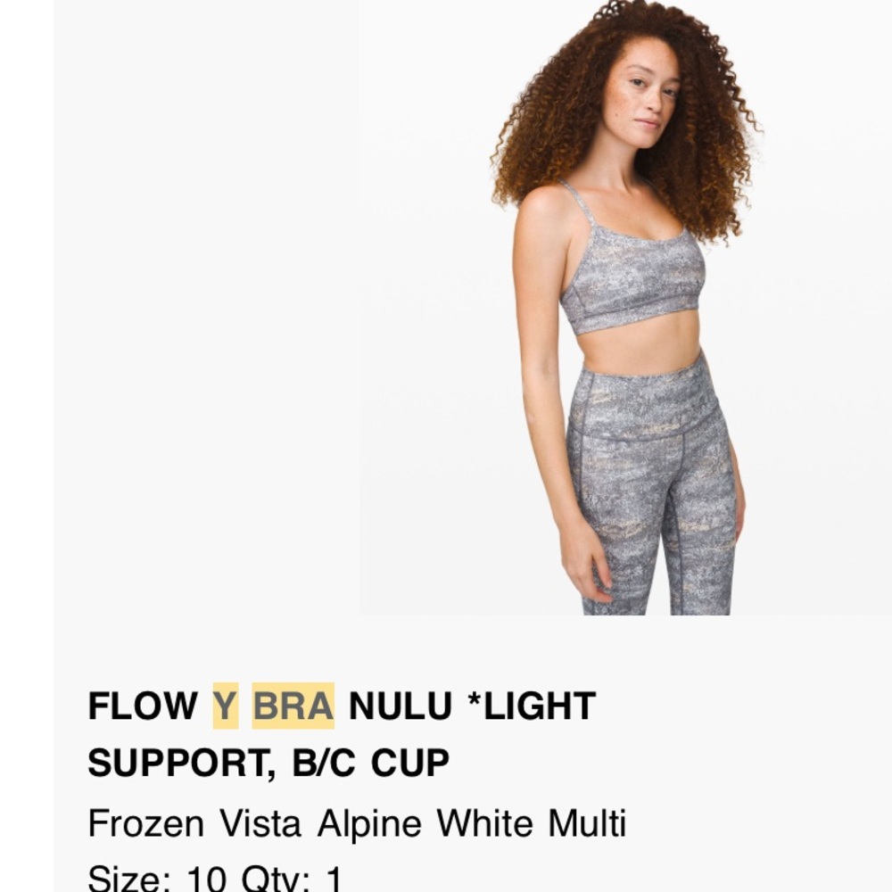 Lululemon Flow Y Bra Nulu Light Support B/C Cup - Picture 4 of 4